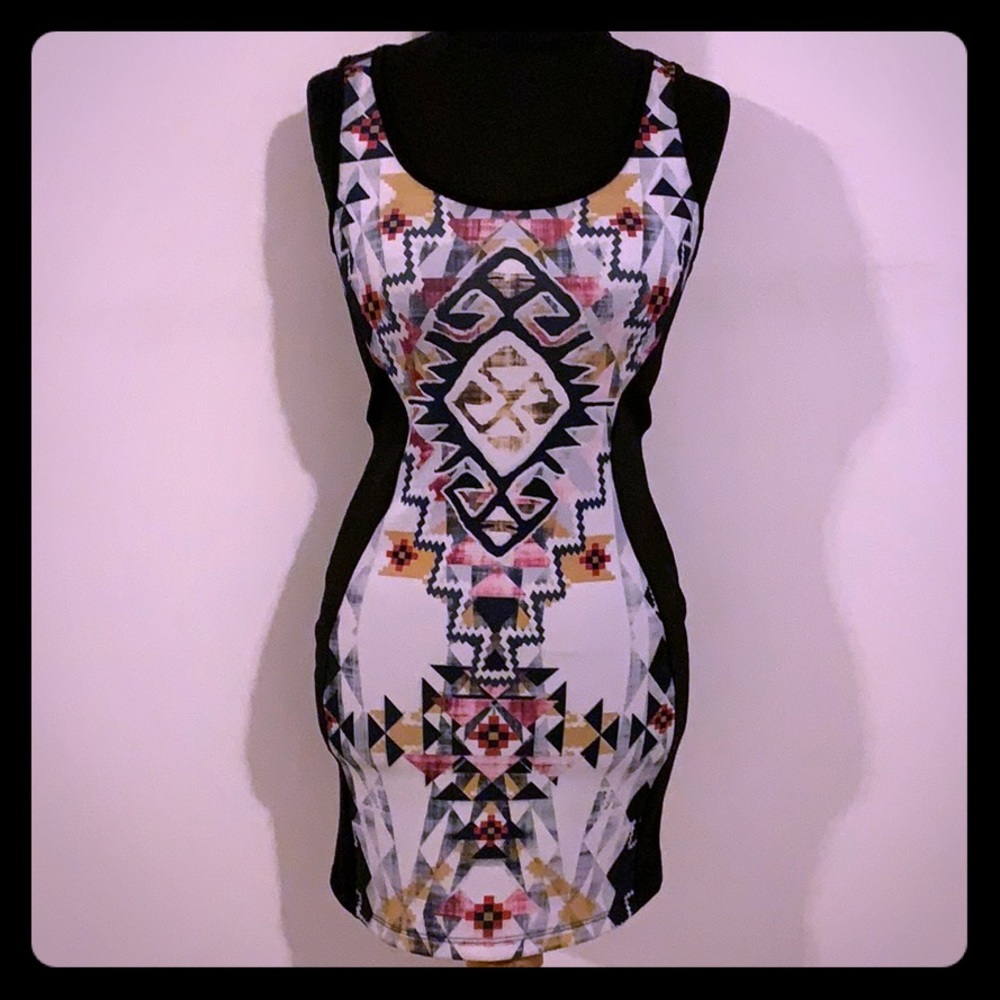 Charlotte Russe Multicolor Tribal Bodycon Dress